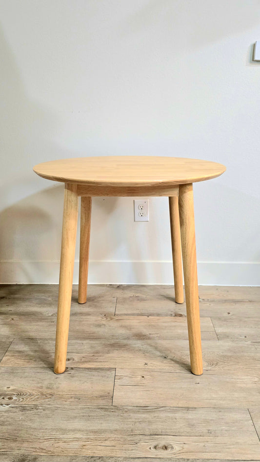 Small Round Dining Table - Scandinavian Decor - Natural Wood - 28 Inch Diameter