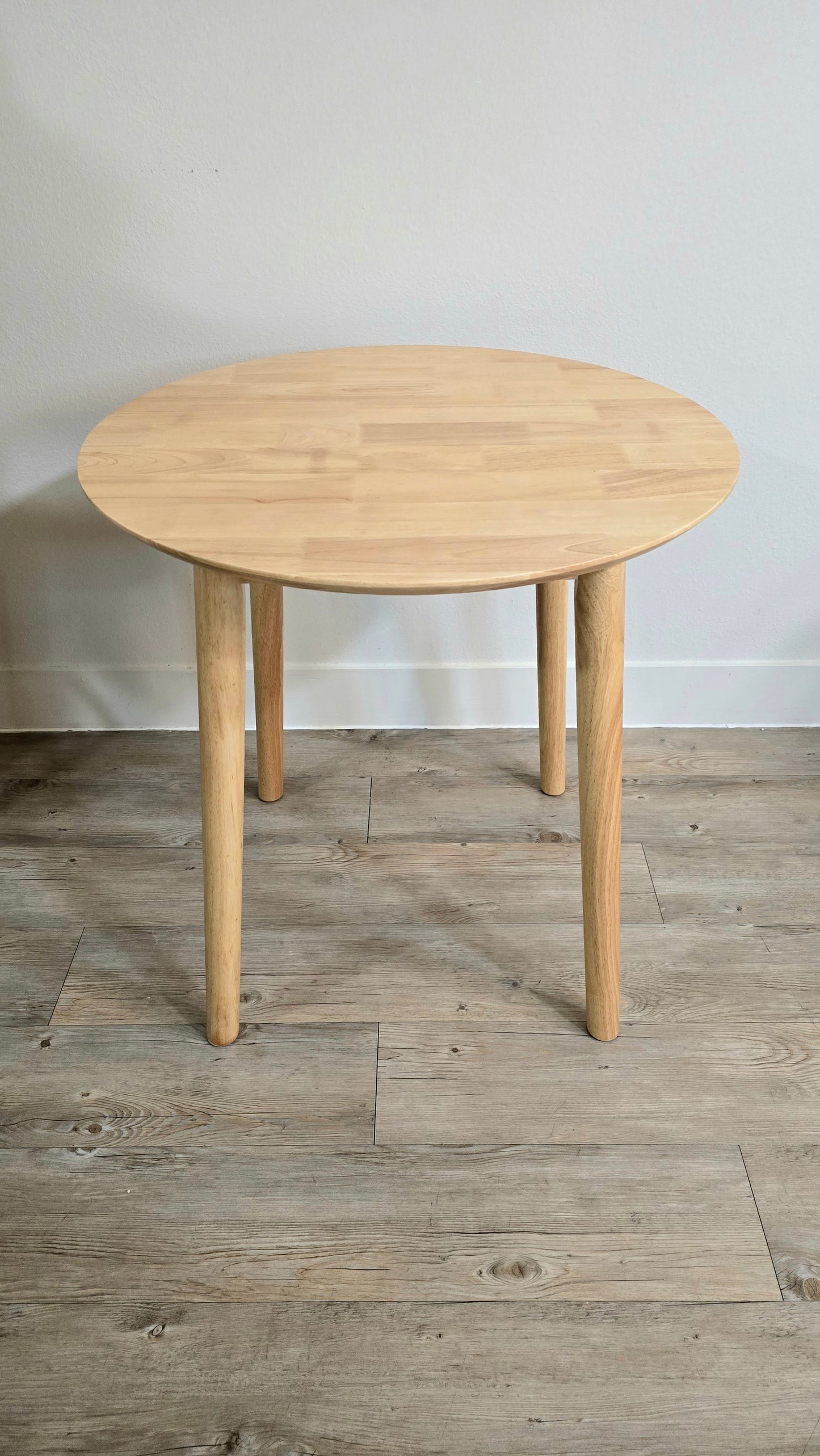 Small Round Dining Table - Scandinavian Decor - Natural Wood - 28 Inch Diameter