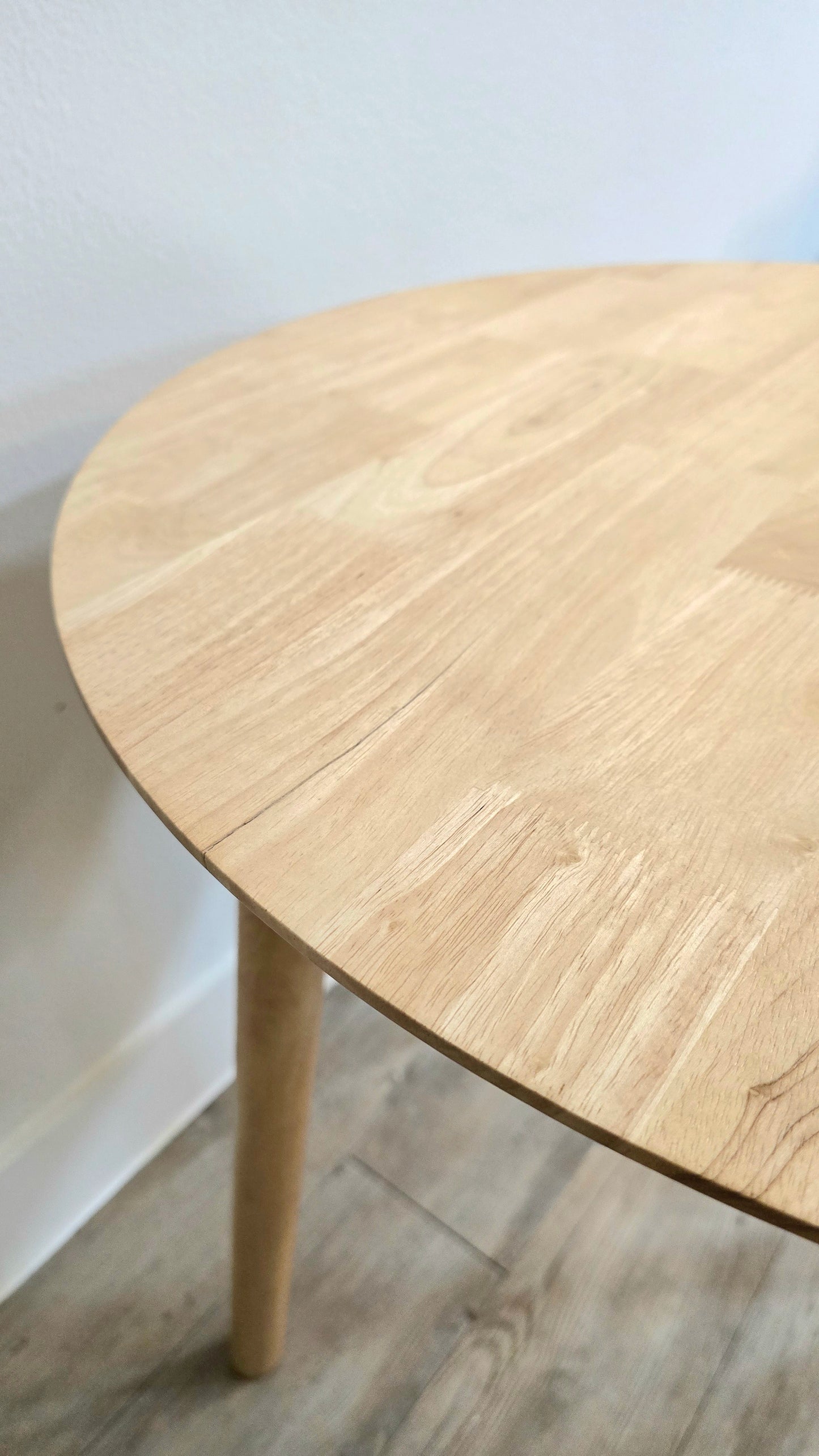 Small Round Dining Table - Scandinavian Decor - Natural Wood - 28 Inch Diameter