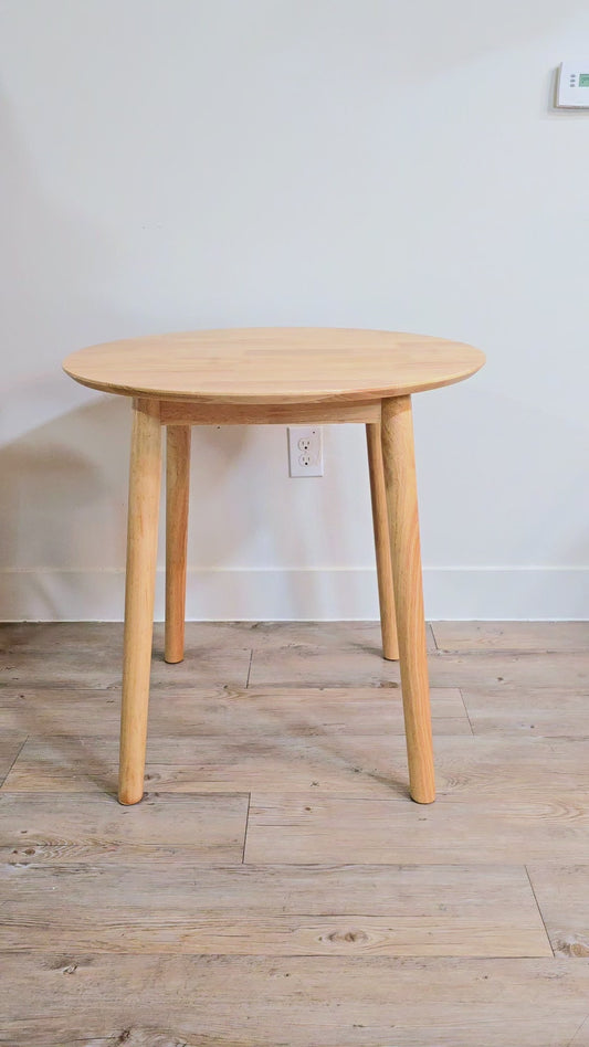 Small Round Dining Table - Scandinavian Decor - Natural Wood - 28 Inch Diameter
